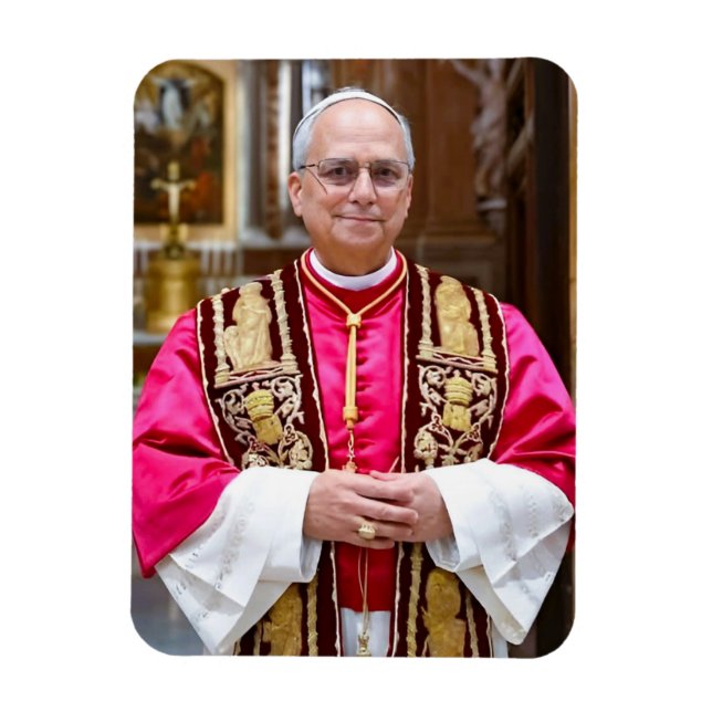 Ímã Retrato do Papa Leão XIV (Vertical)