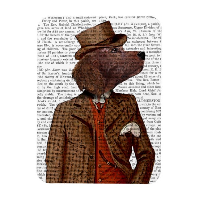 Ímã Retrato do Red Setter Rider (Vertical)