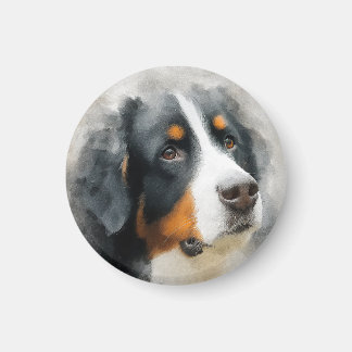 Imã Retrato em aquarela do cão de montanha Bernês