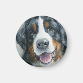 Imã retrato em aquarela do cão de montanha de Berna