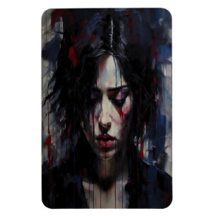 Ímã Retrato Emocional Abstrato Arte Contemporânea