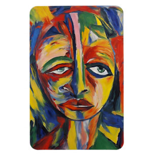 Ímã Retrato Emocional Repressionista Negrito Abstrato