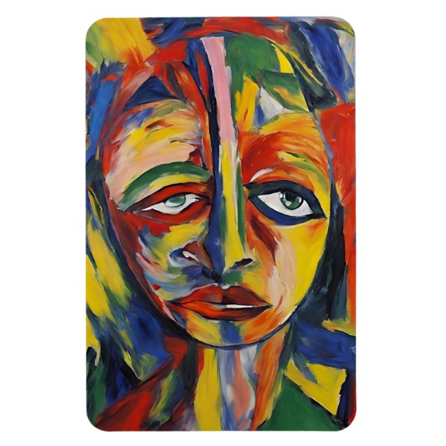 Ímã Retrato Emocional Repressionista Negrito Abstrato  (Vertical)