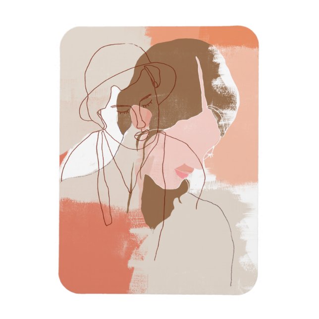 Ímã Retrato feminino Pintado (Vertical)