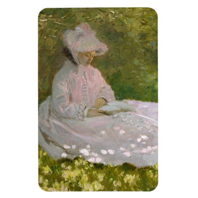 Ímã Retrato Impressionista de Primavera, Claude Monet (Vertical)