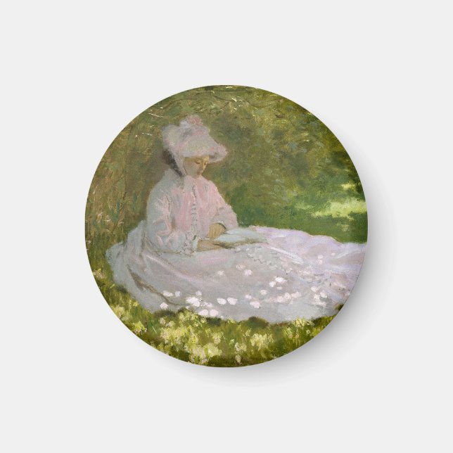 Imã Retrato impressionista de primavera, Claude Monet (Frente)
