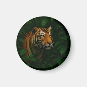 Imã Retrato Majestoso do Tigre de Bengala na Selva Vid