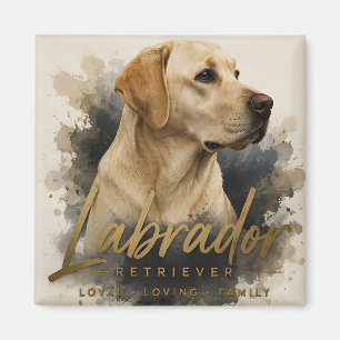 Imã Retrato Moderno de Labrador Retriever Amarelo Leal