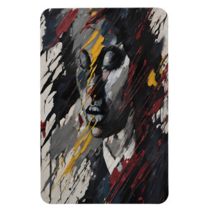 Ímã Retrato Moderno Expressionista de Abstrato Negrito