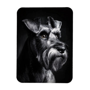 Ímã Retrato Monocromático Flexível de Schnauzer