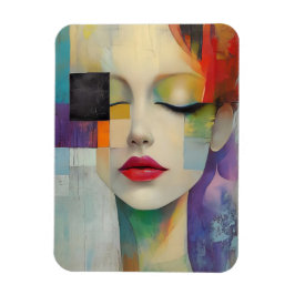 Ímã Retrato no Surrealismo do Bloco de Cor