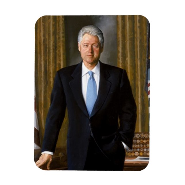 Ímã Retrato Oficial Bill Clinton (Vertical)