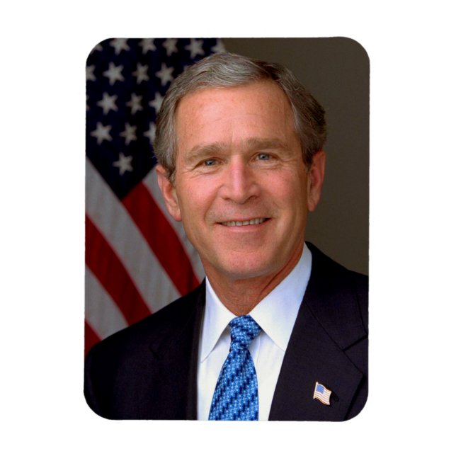 Ímã Retrato Oficial do Presidente George W Bush (Vertical)