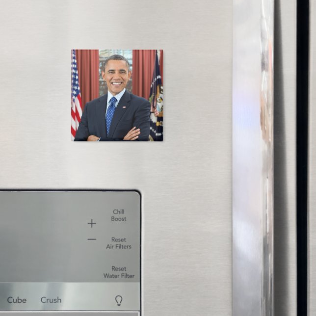 Imã Retrato Oficial do segundo do Presidente Barack Ob (In Situ (Fridge))