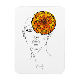 Ímã Retrato Personalizado da Flor de Nascimento de Out