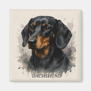 Imã Retrato Premium de Dachshund Wiener Dog