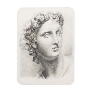Ímã Retrato preto e branco da antiga escultura grega