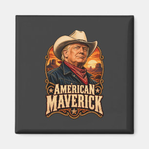 Imã Retrato Quadrado Western Maverick Americano