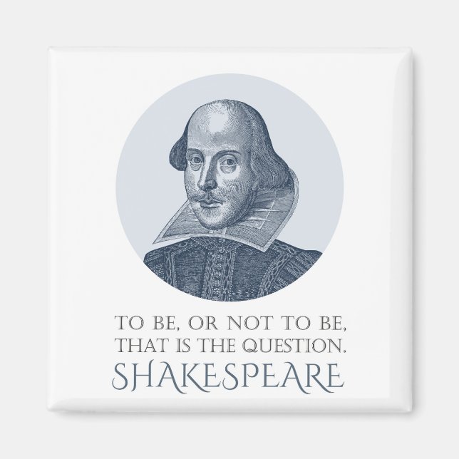 Imã Retrato Shakespeare para ser ou não ser citado (Frente)