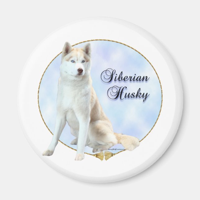 Imã Retrato Siberian Husky - Magnet (Frente)