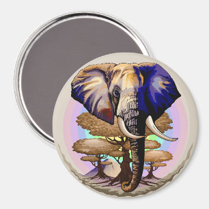 Imã Retrato Surreal do Elefante Africano