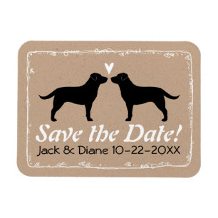 Ímã Retrievers de Labrador pretos que Wedding