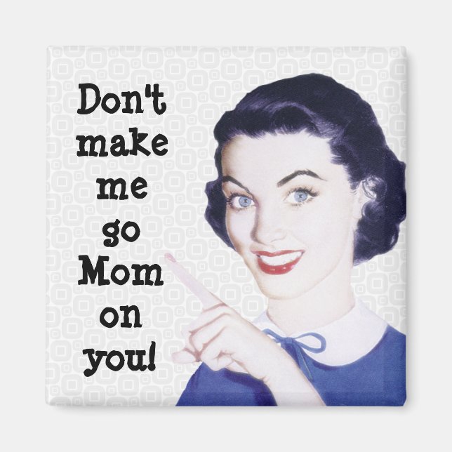 Imã Retro 1950s Apontando a mãe (Frente)