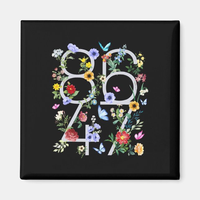 Imã Retro 8647 Sutil Trump 86 47 Estilo Floral Boho (Frente)