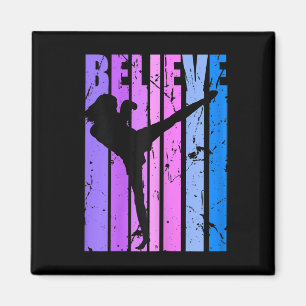 Imã Retro Acredite Kickboxing Motivacional Feminino Me