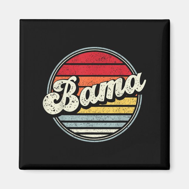 Imã Retro Alabama Home State Style 70s Sunset Men (Frente)