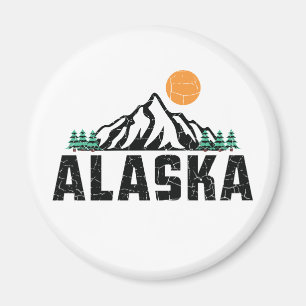Imã Retro Alaska Mountain Sunset