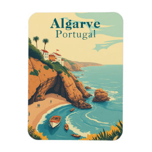 Ímã Retro Algarve Portugal Souvenir Sunny Beach Cena