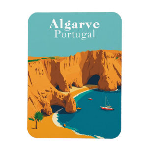 Ímã Retro Algarve Portugal Viagem Souvenir