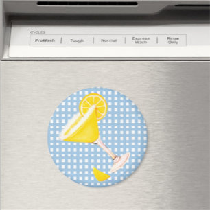 Imã Retro Amarelo-ensolarado Limão Azul Verificação Br