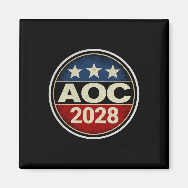 Imã Retro Aoc 2028 Combater O Protesto Oligarchy Resis (Frente)
