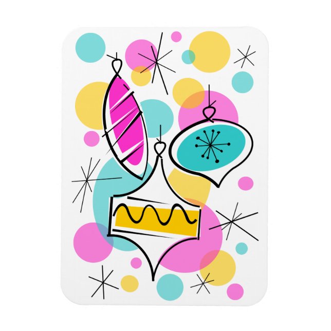 Ímã Retro Árvore Baubles, íman flexível vertical (Vertical)