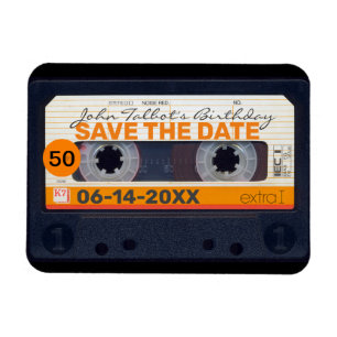 Ímã Retro Audiotape 50º aniversário Salve a data FM2