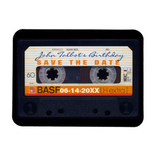 Ímã Retro Audiotape 60º Imã salve a data de aniversári