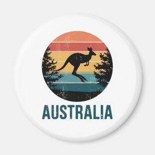 Imã Retro australiano Sunset Animal pulando canguru