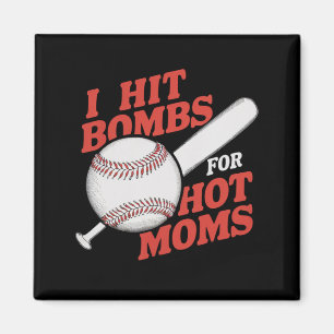 Imã Retro Baseball Engraçado Eu Acertei Bombas Para Mã