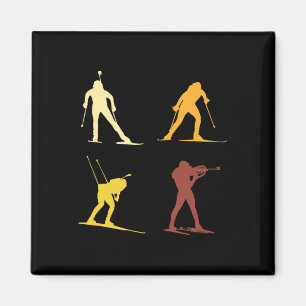 Imã Retro Biathlon Wintersport Cross Country Skiing Sh