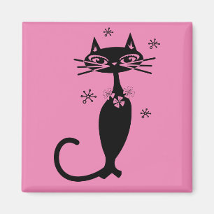 IMÃ RETRO BLACK CAT MAGNET