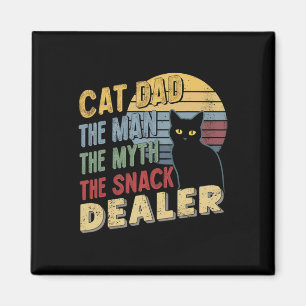 Imã Retro Black Cat Pai O Homem O Mito O Snack Dea