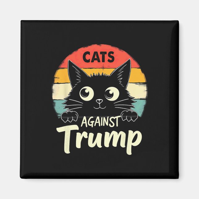 Imã Retro Black Cats Contra Trump (Frente)