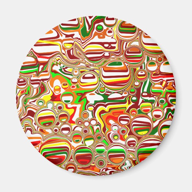 Imã Retro Bolhas Arte Digital (Frente)