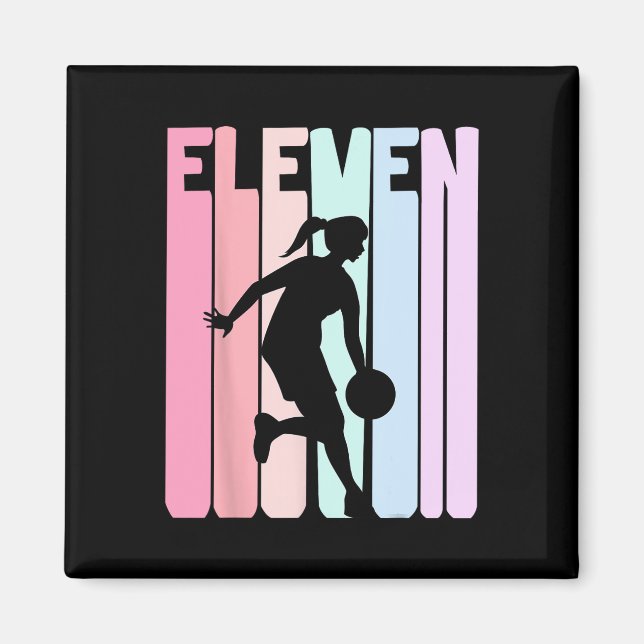 Imã Retro Bysketbyll Player de 11 anos de idade para 1 (Frente)