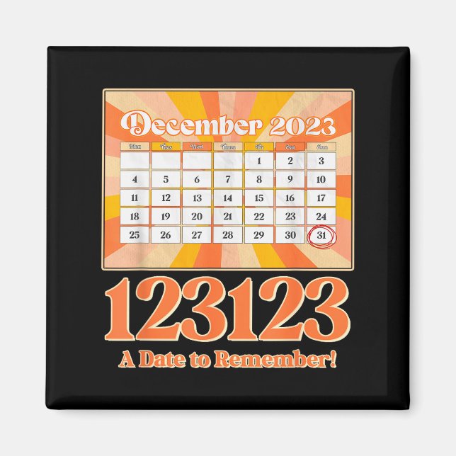 Imã Retro Calendar_ Remember New Year's Eve 2023-24  (Frente)