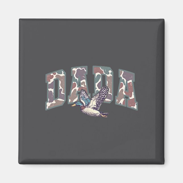 Imã Retro Camo Duck Hunting Dada 1st Birthday Family M (Frente)