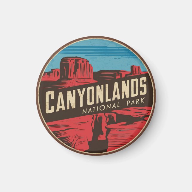 Imã Retro Canyonlands National Park Viagem Emblem (Frente)