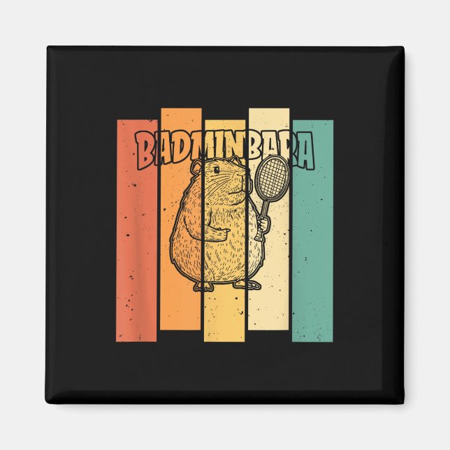 Imã Retro Capybara Shuttle - Badminton Vintage Badminb (Frente)